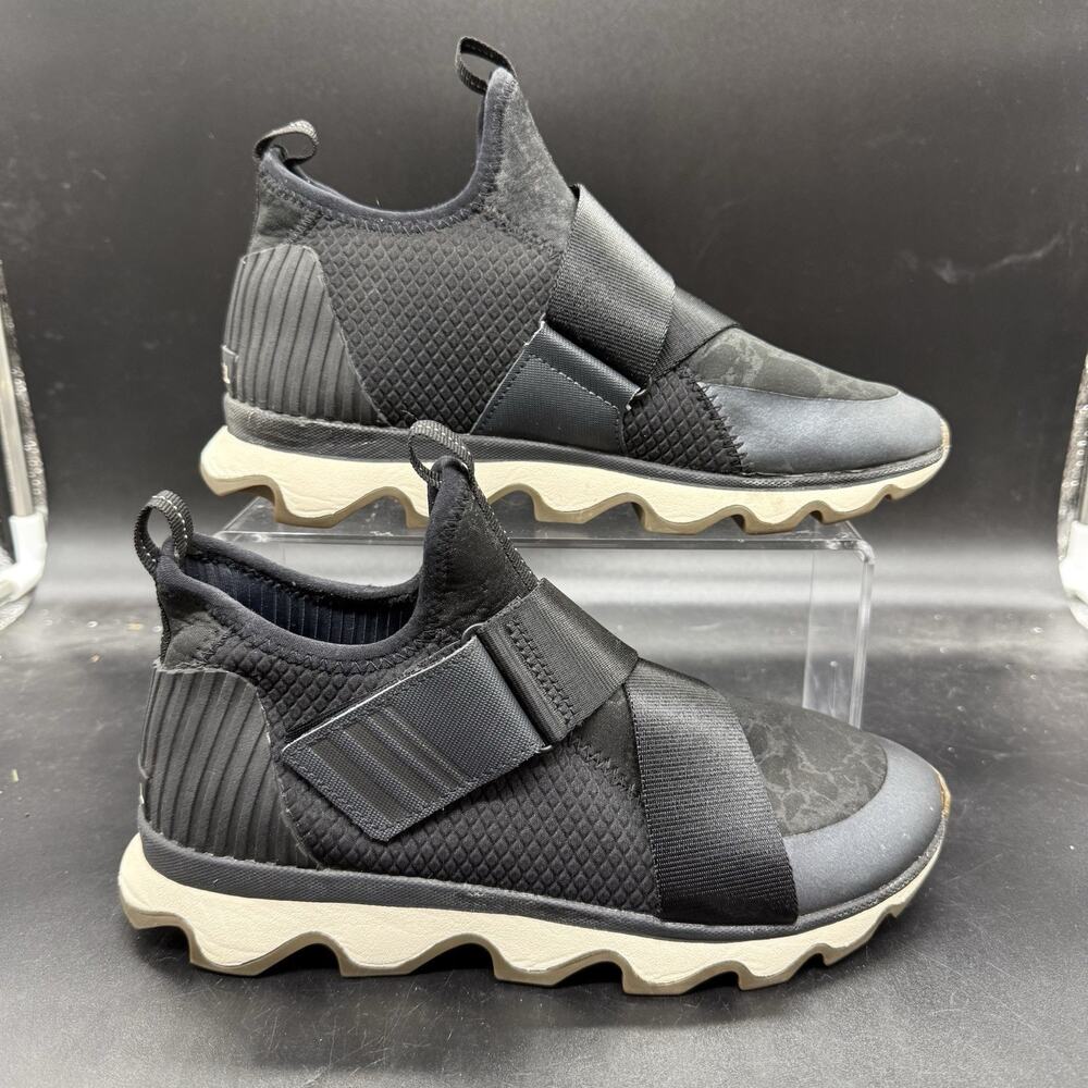 Sorel Kinetic Sneak Sneakers Shoes Black NL3374-010 Hook Loop Womens Size 8